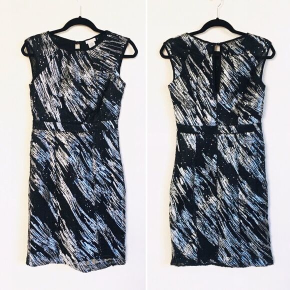 Silver Metallic Sequin LBD Cocktail Dress Sz M NWT - Picture 12 of 12